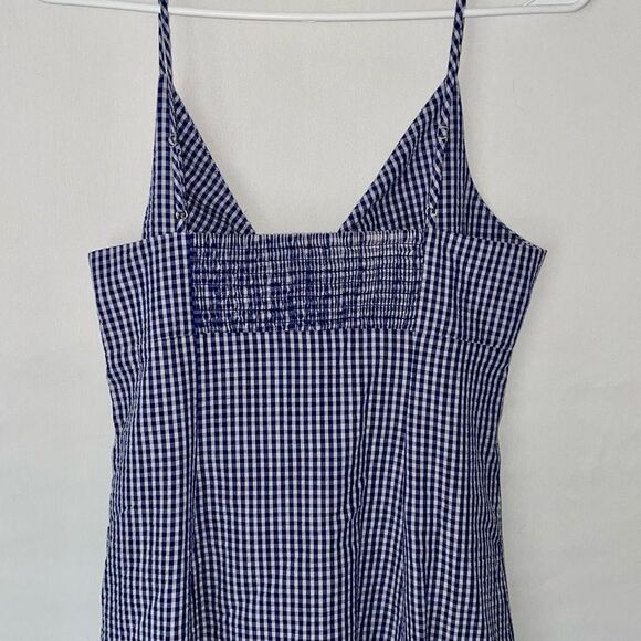 NWT RAILS Maeve Fluted Seersucker Womens Navy Gingham Midi Dress size Medium - Picture 4 of 9